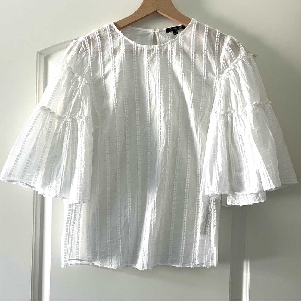 Massimo Dutti Flutter Sleeve Top (Size Us 4 Or Eu… - image 1